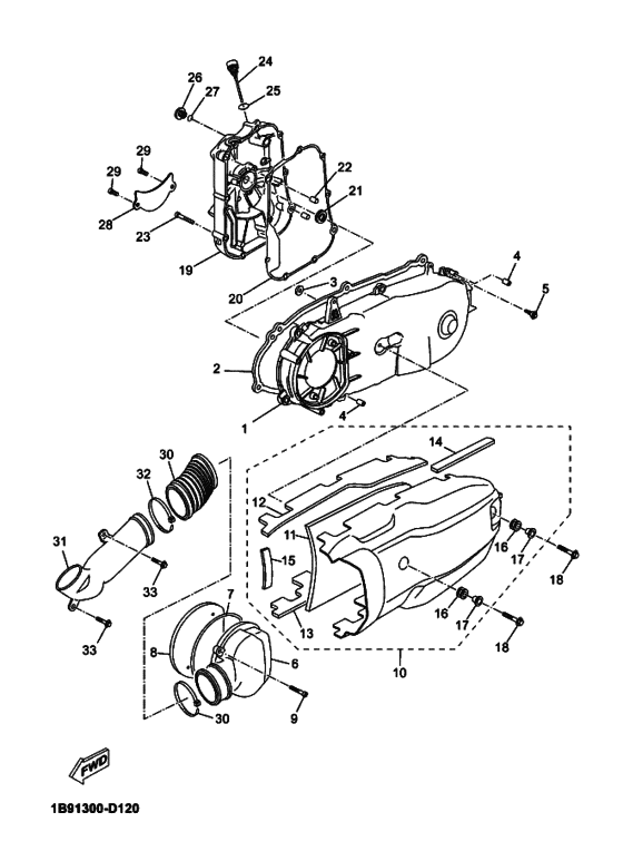 Crankcase cover ass`y  (v