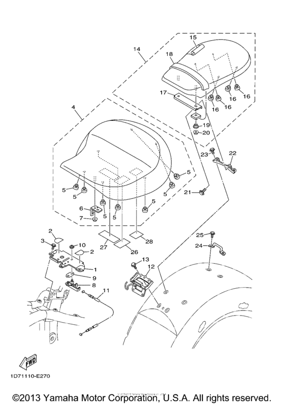 XV1900CT Сиденье