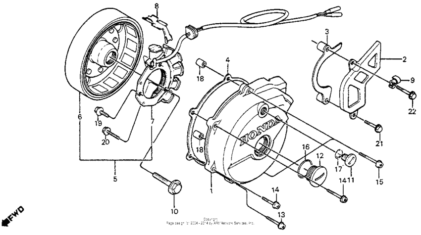 Left crankcase cover + alternator