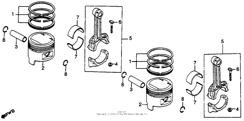 Piston + connecting rod