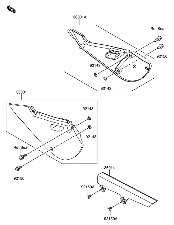 DR-Z110 Боковая крышка / крышка цепи