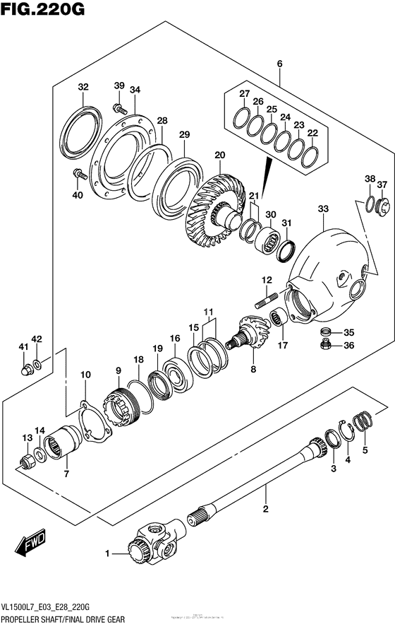 Propeller Shaft/final Drive Gear (Vl1500Tl7 E33)