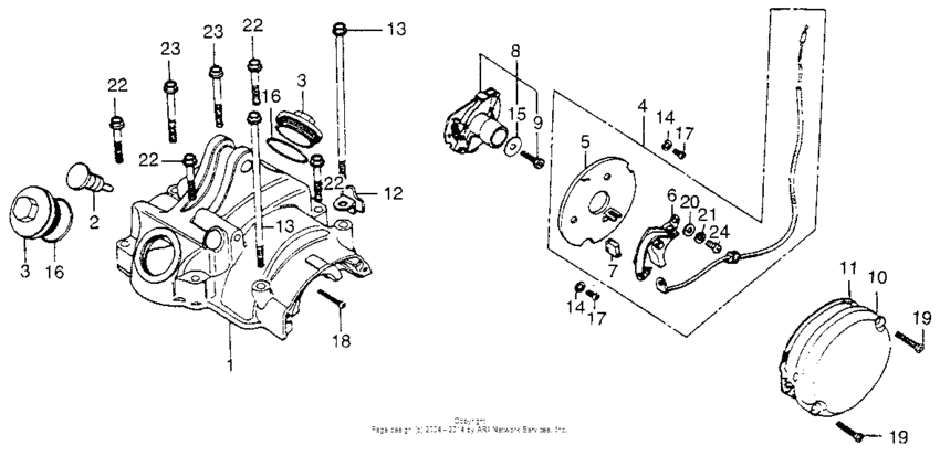 Cylinder head cover + points