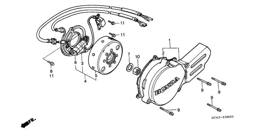 Left crankcase cover/ generator