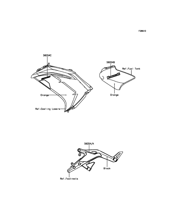EX650 Decals(Orange)