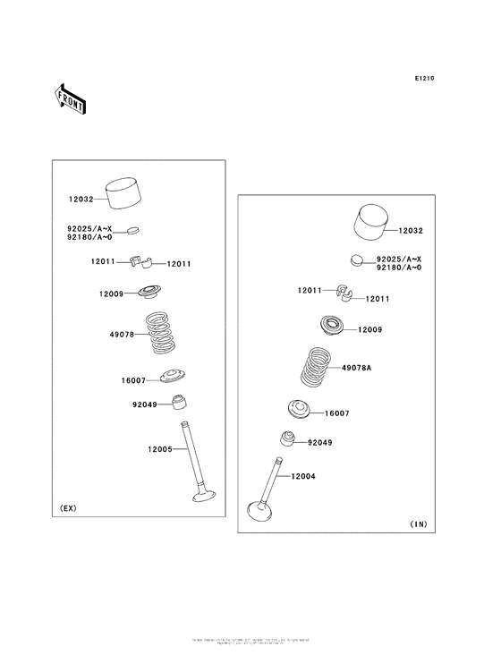 ZX1400 Клапана