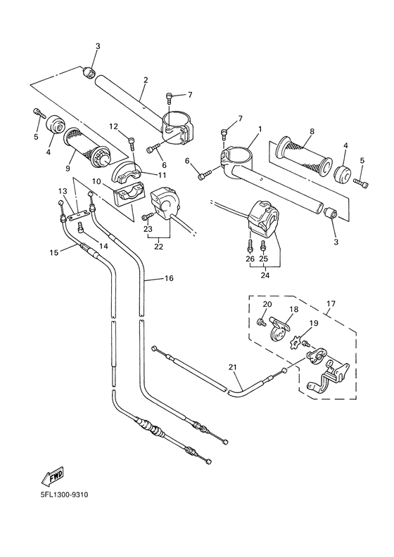 Steering handle. cable