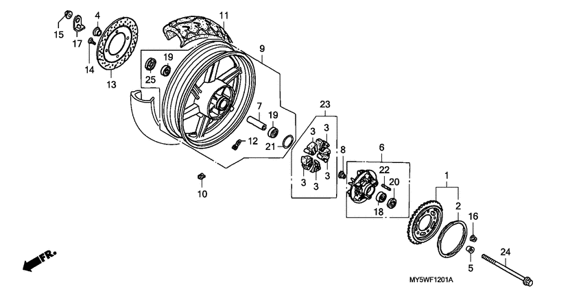 Rear wheel complete assy