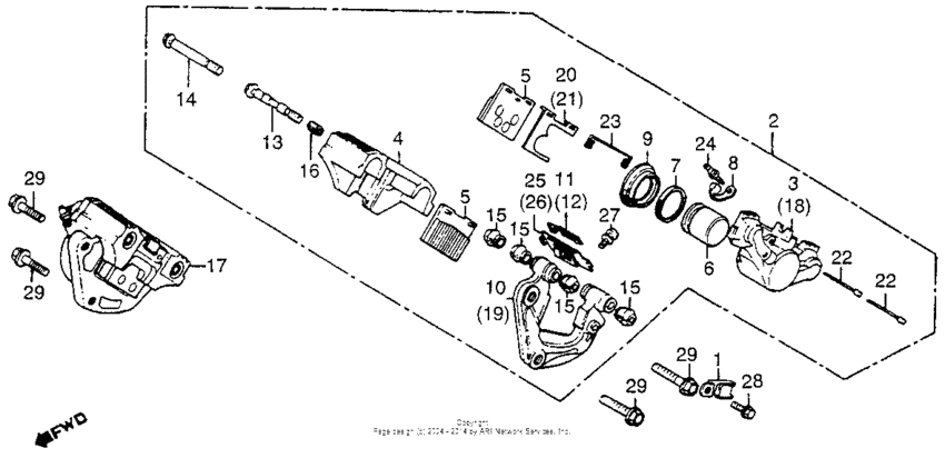 Front brake caliper 81