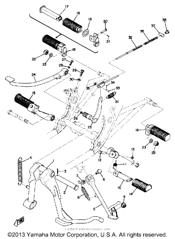 Stand - footrest - brake pedal