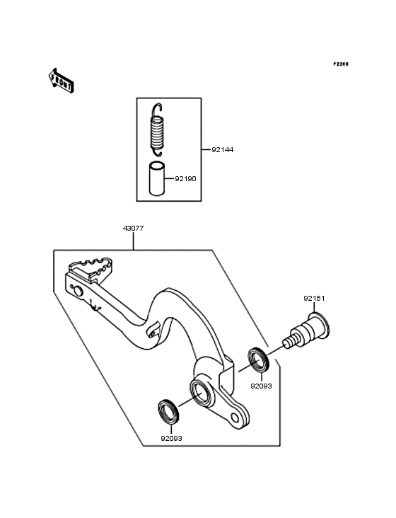 KX125 Педаль тормоза