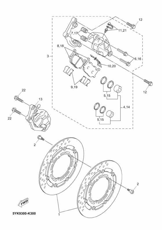 MT03 Передний суппорт