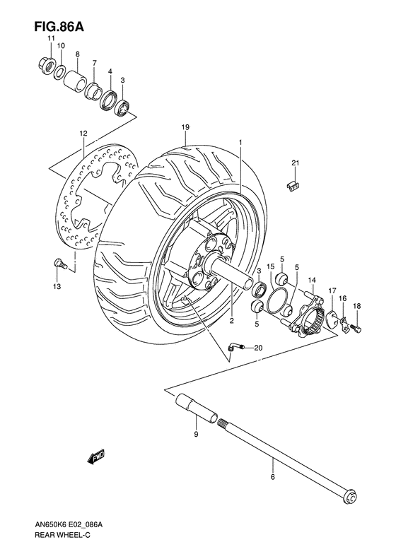 Rear wheel complete assy