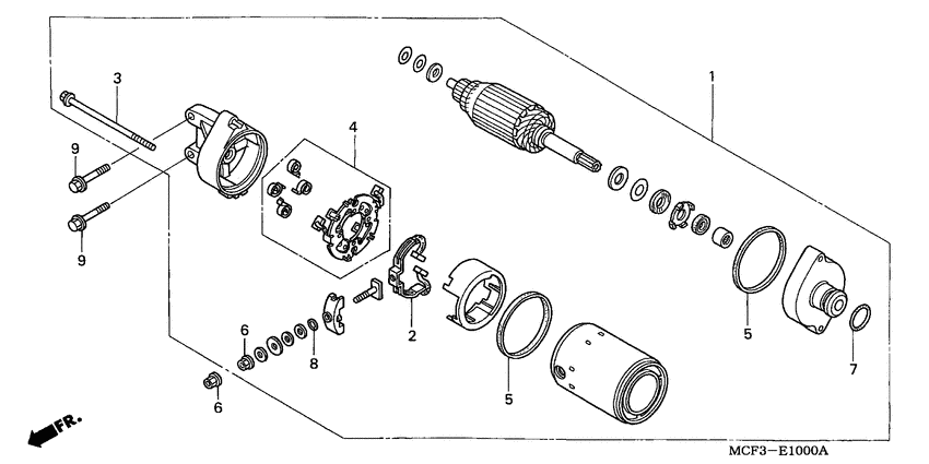VTR1000S Стартерный мотор