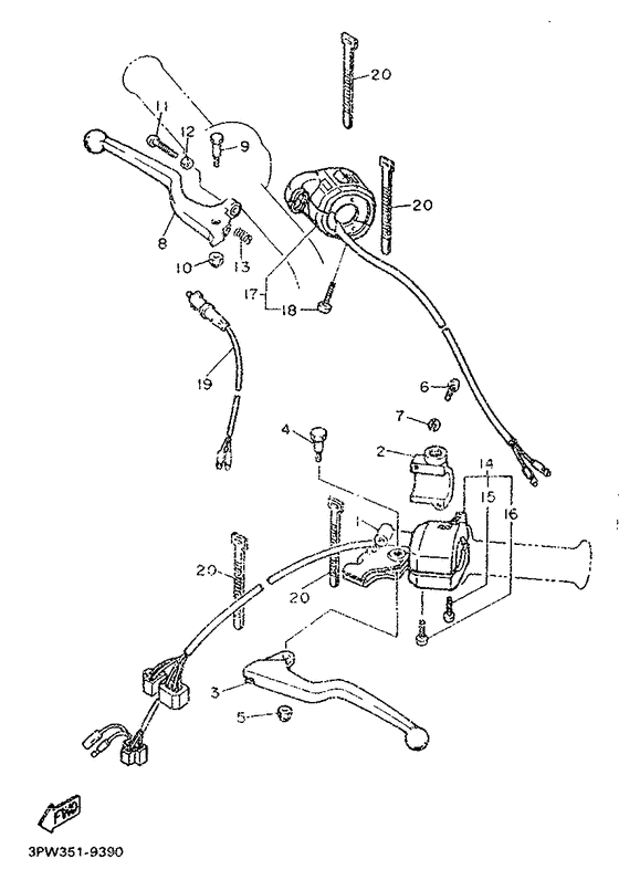 XT600 Handle switch. lever