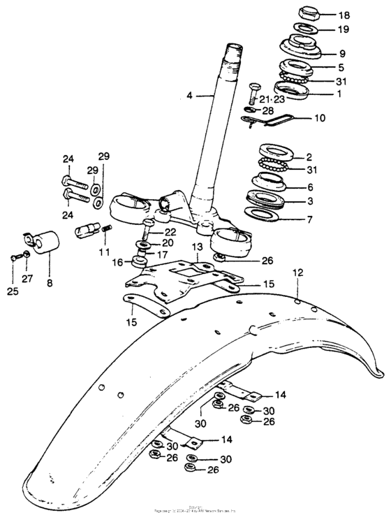 Steering stem + front fender