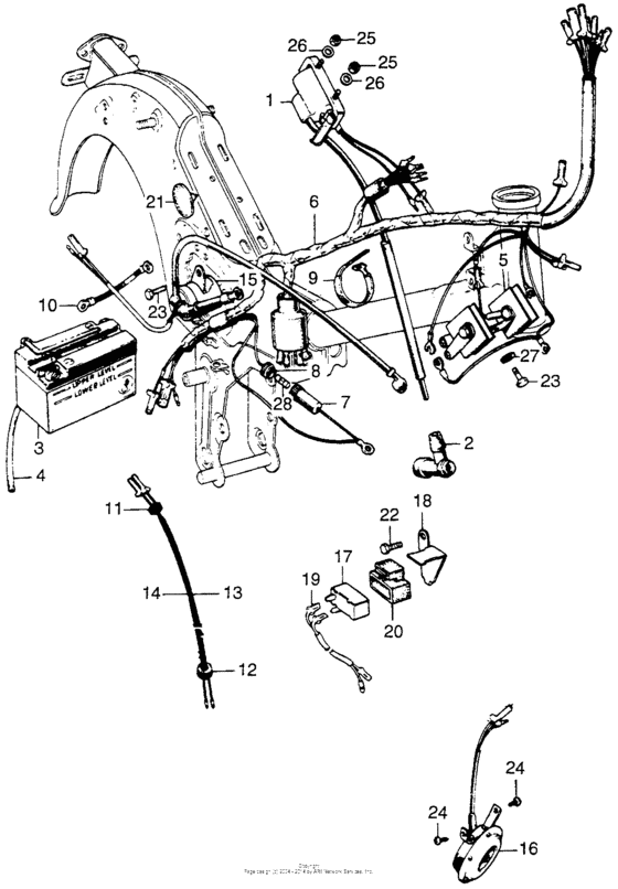 Wire harness + battery