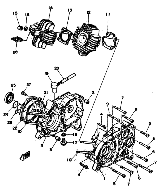 Crankcase. cylinder
