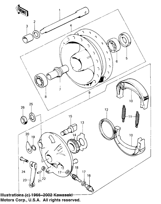 Front hub/brake