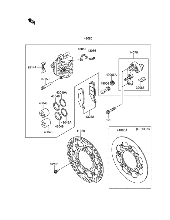 RM-Z250 Передний суппорт