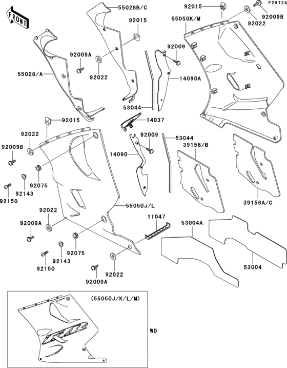 Cowling lowers(1/3)(zx1100-d6)