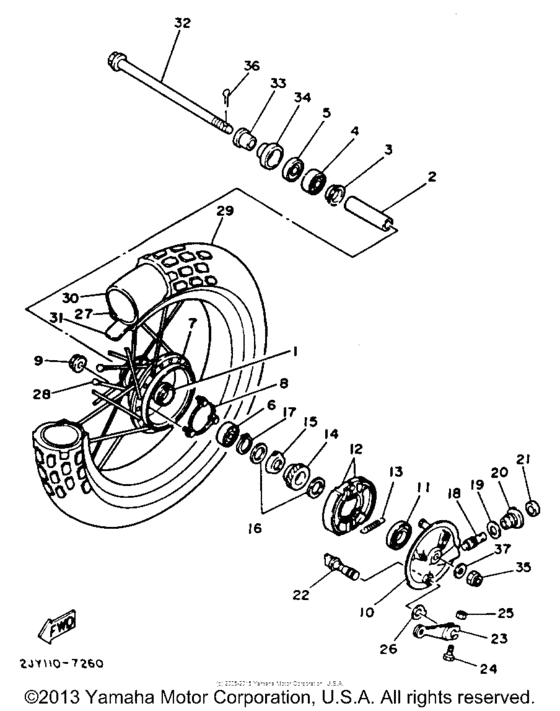 TW200U Переднее колесо