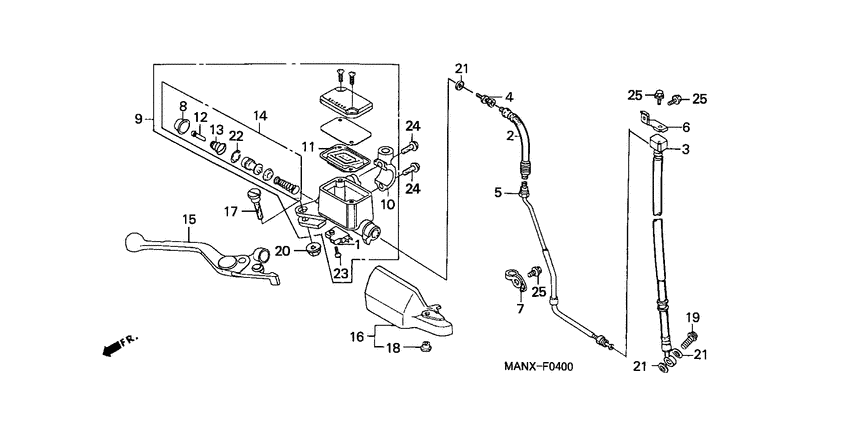 Fr. brake master cylinder