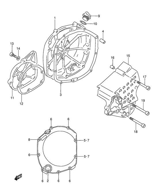 Crankcase cover ass`y  (v