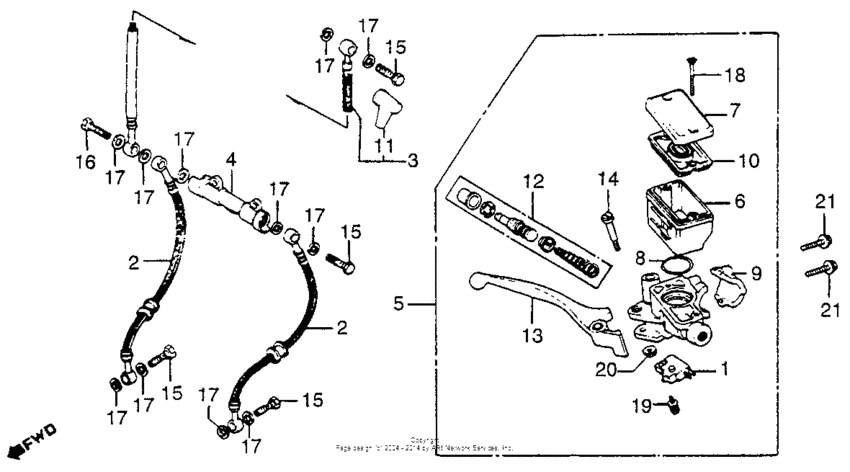 Front brake master cylinder 81-82