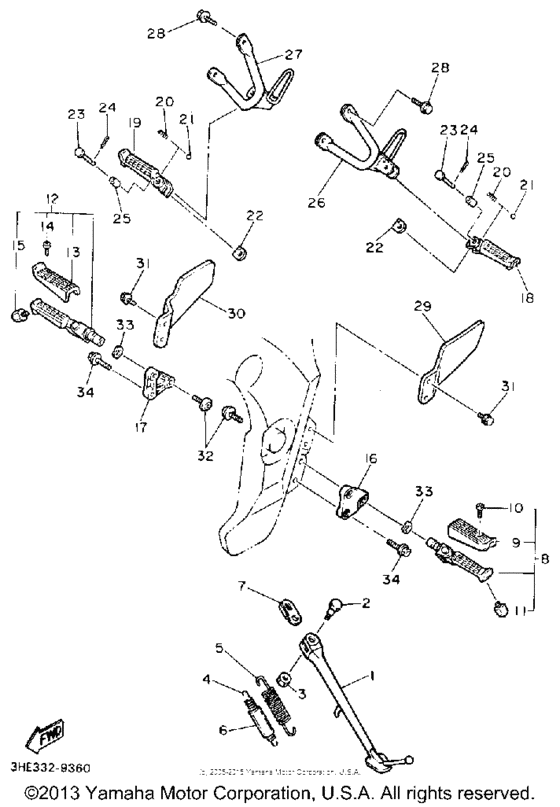 FZR600RA Подножки