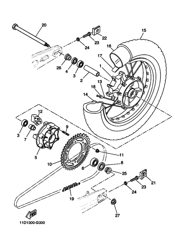 Rear wheel complete assy