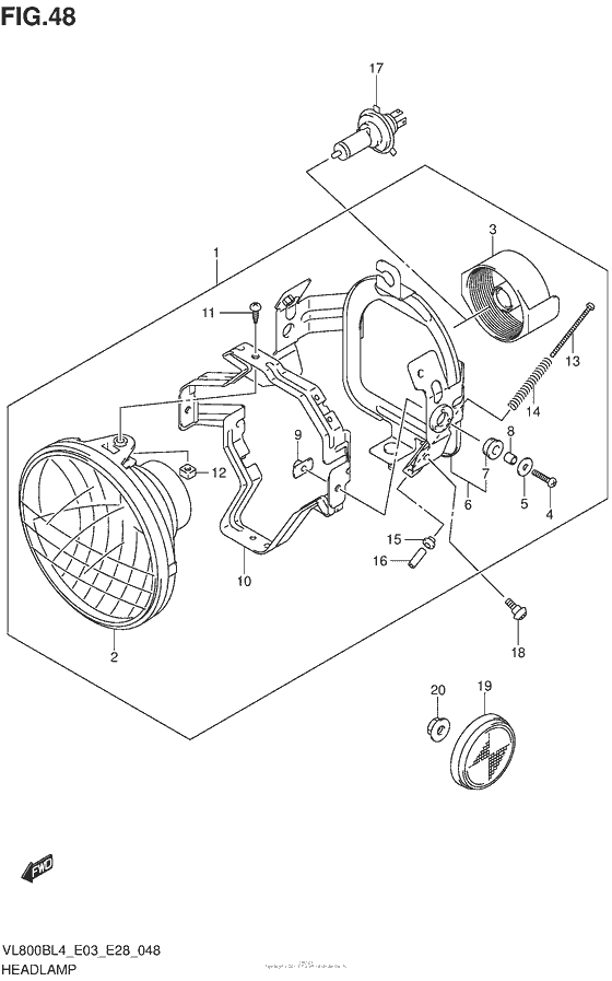 VL800B Headlamp Assy (Vl800Bl4 E33)