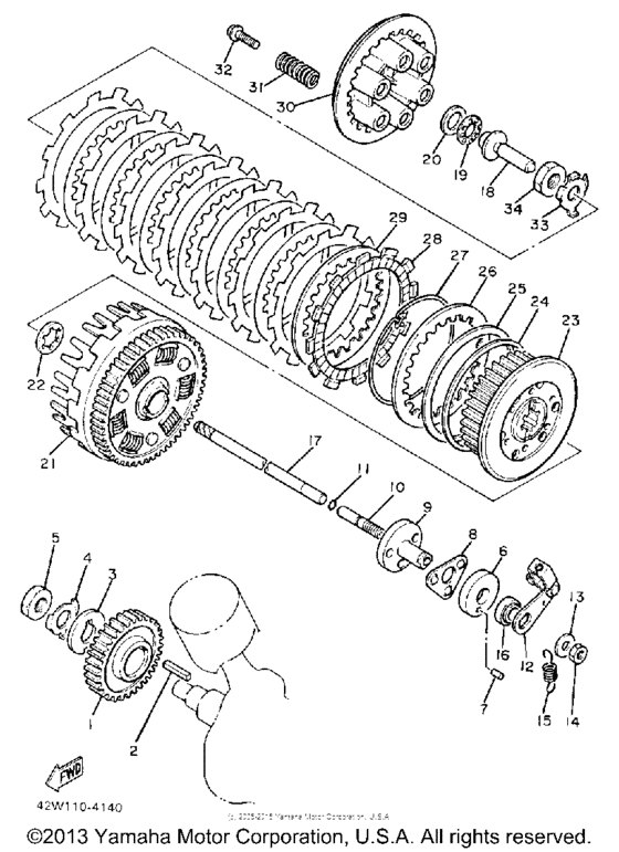 XV750UC Сцепление