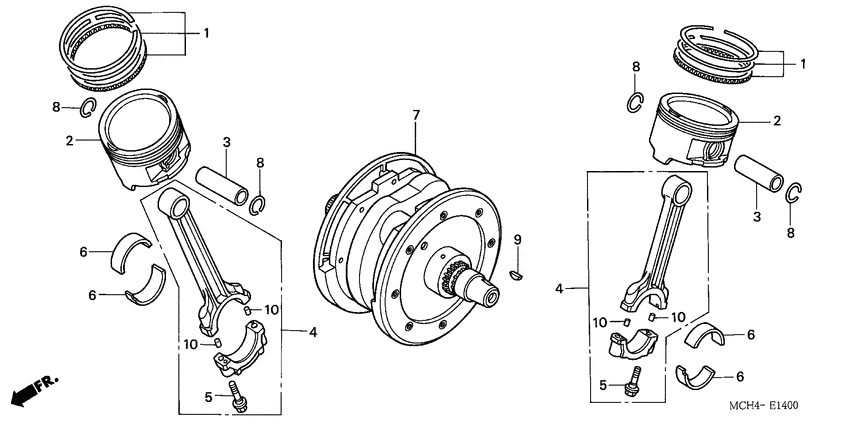 Crankshaft/piston
