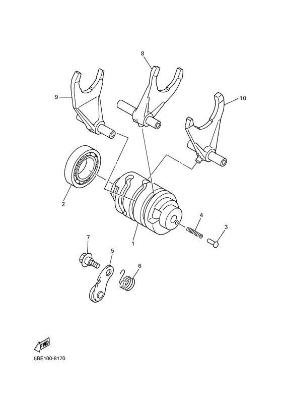 WR400F Shift cam. fork