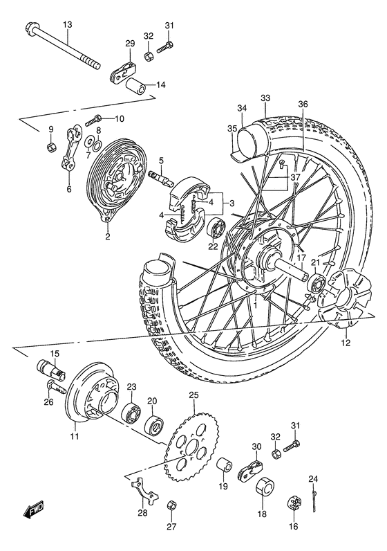 Rear wheel complete assy