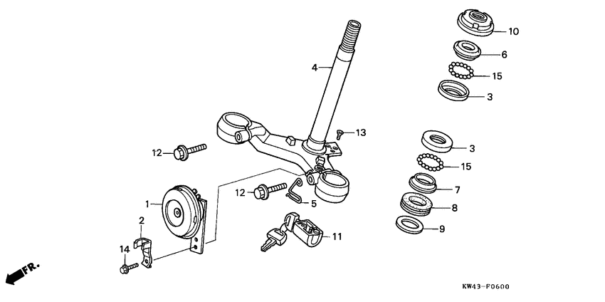 Steering stem/horn