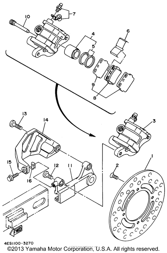 YZ80H1 Задний суппорт
