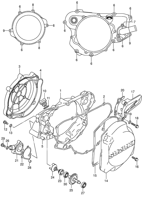Crankcase cover-water pump