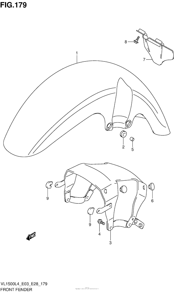 VL1500B Front Fender (Vl1500L4 E03)