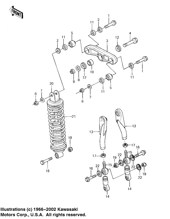 Rear suspension/shock absorber