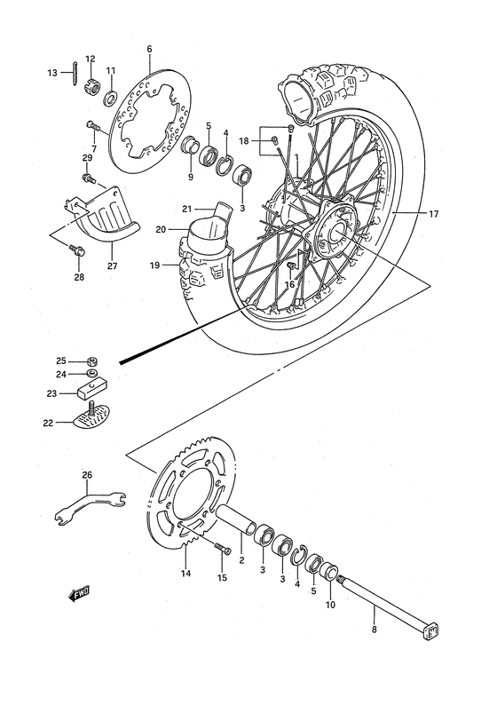 Rear wheel complete assy
