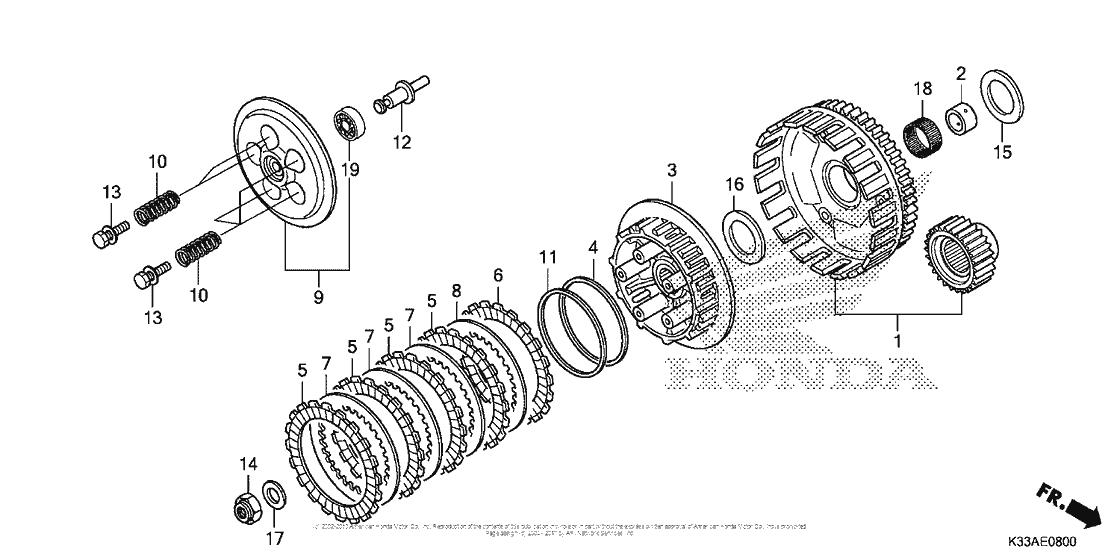 CB300F Сцепление