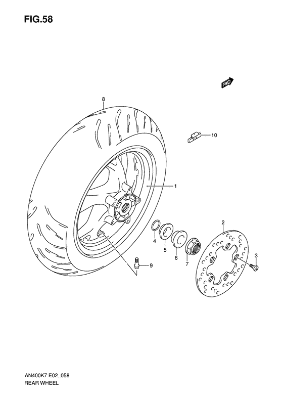 Rear wheel complete assy