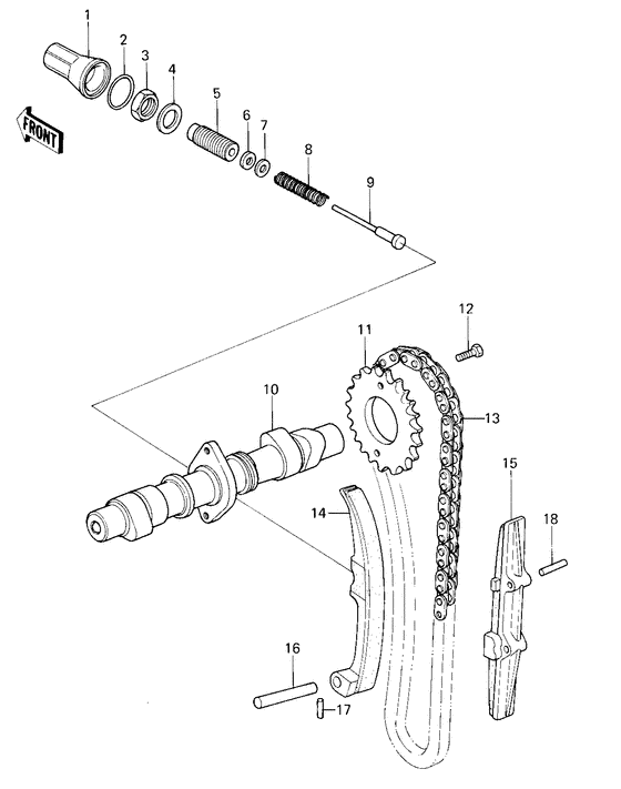 Camshaft/chain/tensioner