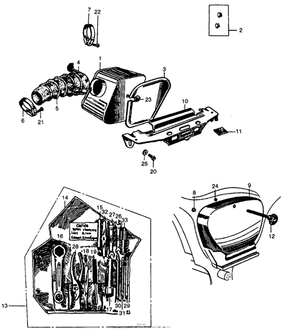 Air cleaner + tool set