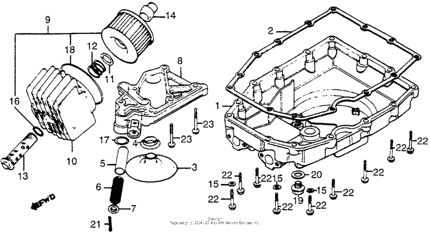 Oil filter + oil pan