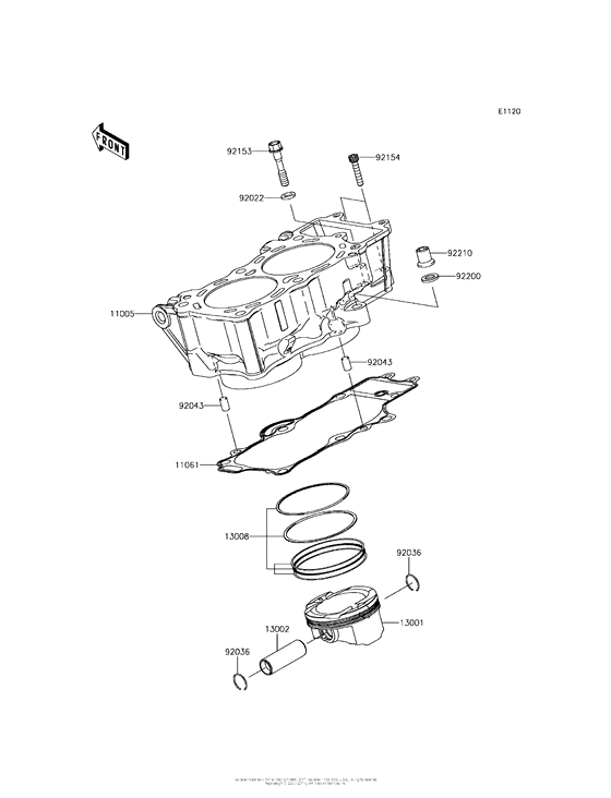 KLE650 Цилиндр и поршни
