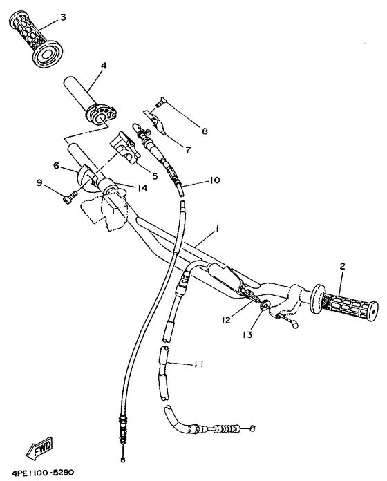 Steering handle. cable