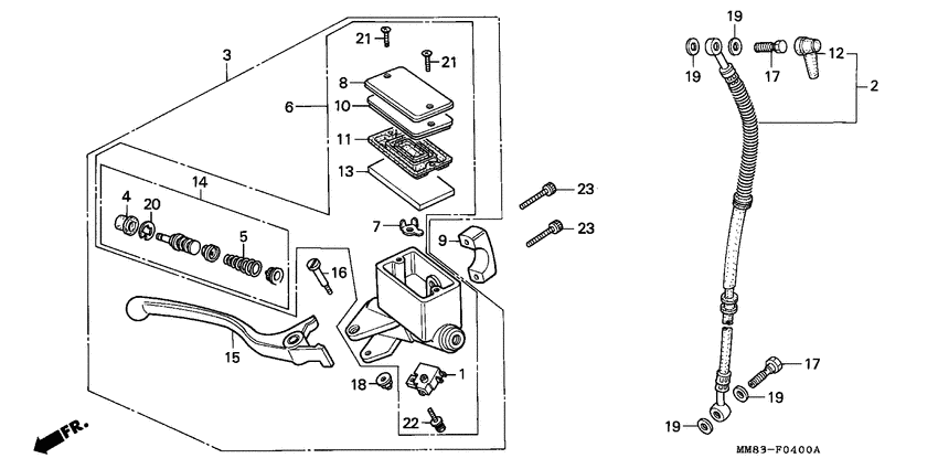 VT1100C Fr. brake master cylinder